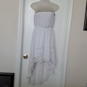 High/low strapless summer dress